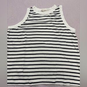 LOFT Harbor Knit Top in Navy and White Stripe